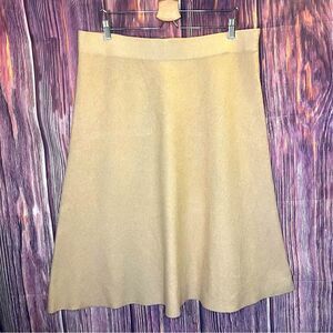 Liz Claiborne Women’s X-Large Tan/Gold Long Asymmetrical Skirt 50% Rylon Blend
